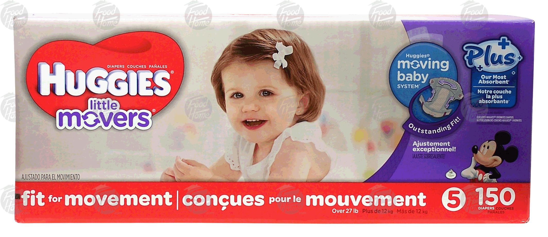 Huggies little movers baby diapers, size 5, over 27 lb. Full-Size Picture